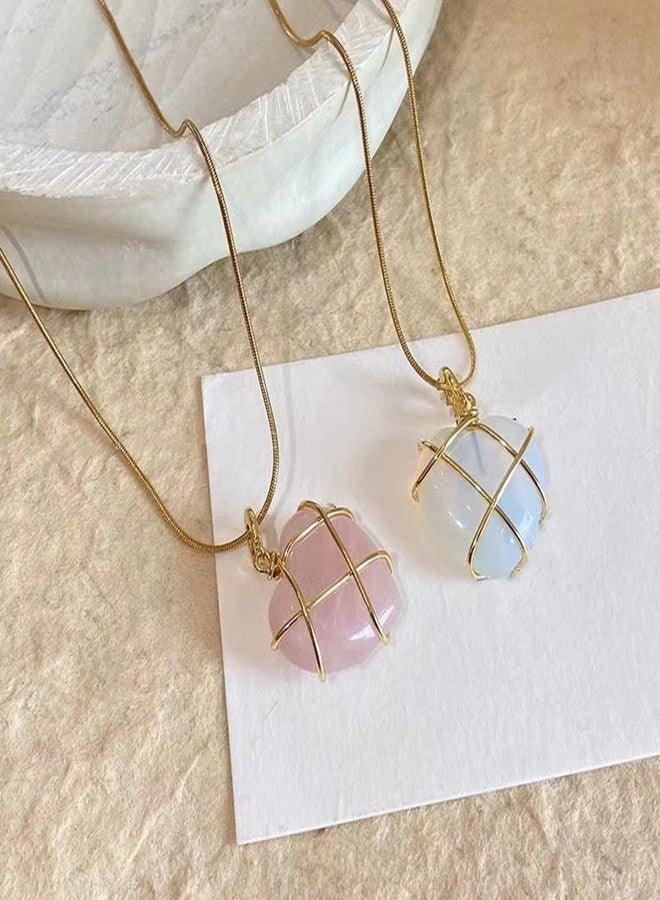 JAVARNV Stocking Stuffers Holiday Outfits for Women 2024 Crystal Heart Choker Necklace Dainty Crystal Stone Heart Pendant Necklace Gold Chain Necklace Jewelry Christmas Gift for Women (Pink) Valentine's Day Gifts - Image 5